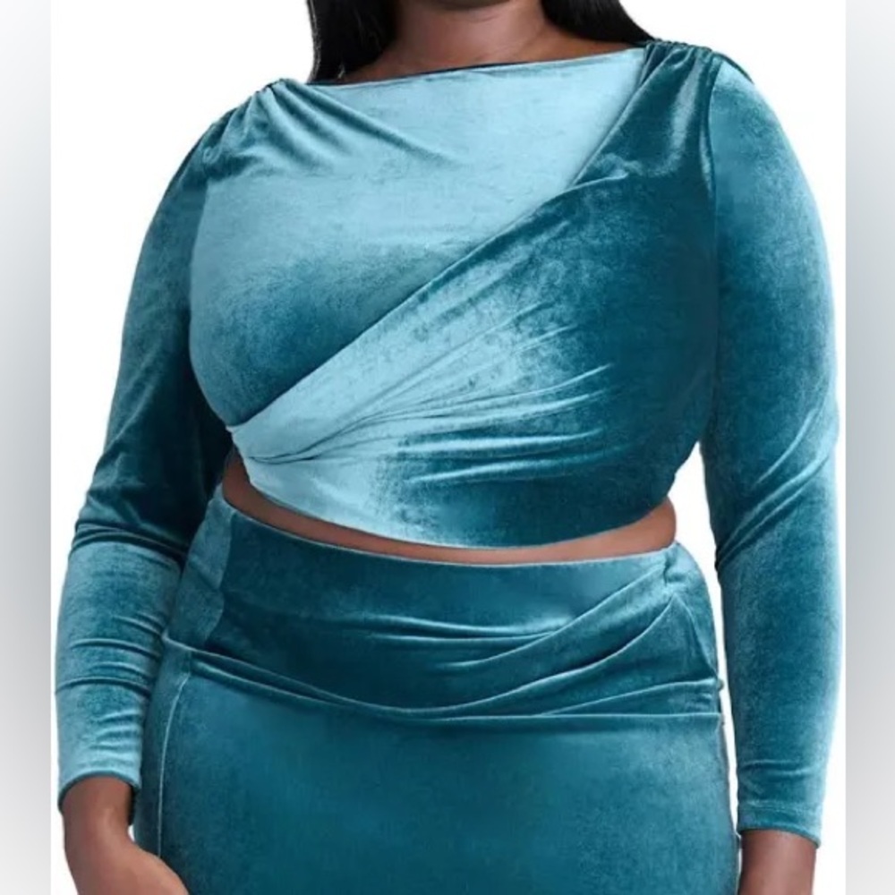 Eloquii Teal Velvet Top